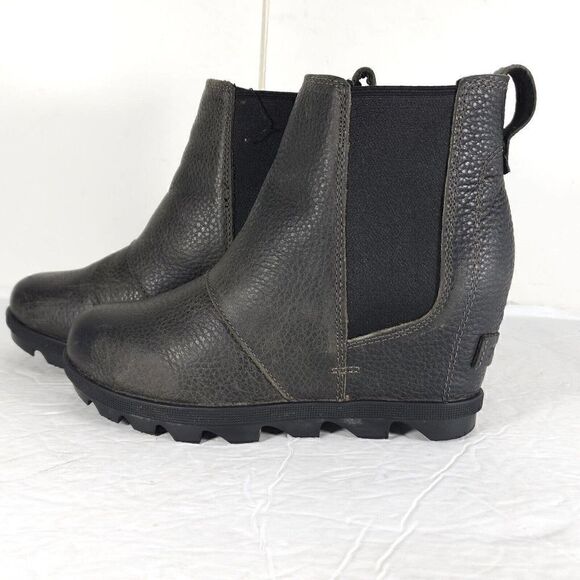 Sorel Women's Joan of ArcticII US5,5 gray Leather Waterproof Wedge Chelsea Boot - Picture 2 of 13